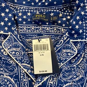 Polo Ralph Lauren Blue and White Button Down Shirt